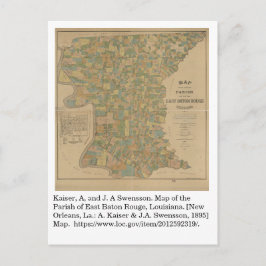 1895年ラ・イースト・バトンルージュ地方の地図 ポストカード