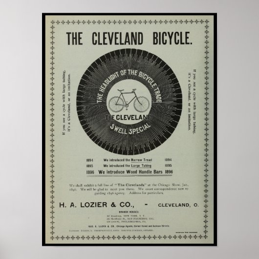 1895年ヴィンテージサイクリング雑誌・アートポスター ポスター (正面)