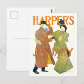 1895年1月号ハーパーズ表紙 ポストカード (正面/裏面)