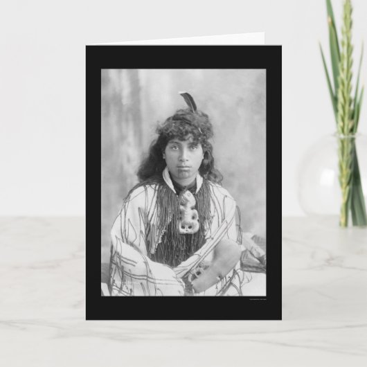 1895年、ロトルア・ニュージーランド出身のマオリ女性 カード (正面)