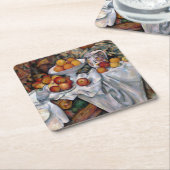 1895年～1900年、ポール・セザンヌ、リンゴとオレンジ スクエアペーパーコースター (アングル)