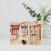 1895年Carl Larsson著Daddy's Room ポストカード (スタンド正面)