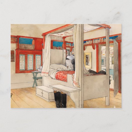 1895年Carl Larsson著Daddy's Room ポストカード (正面)