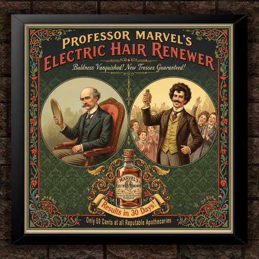 1895 ビンテージ ヘアリニューアル スクエア広告ポスター ポスター