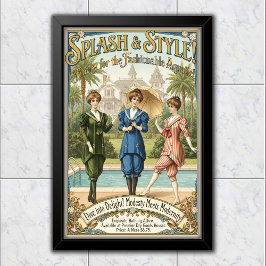 1895 Vintage Oceanic Chic Swimwear Advertising ポスター