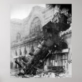 モンパルナス駅での列車脱線 – 1895 ポスター | Zazzle.co.jp