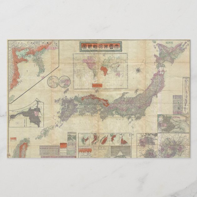 1895年日本の明治日本地図-
