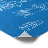 1896チェーンレス自転車デザイン特許プリント ポスター (角)