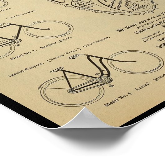 1896ヴィンテージサイクリングマガジン広告アートポスター ポスター (角)