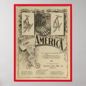 1896ヴィンテージサイクリングマガジン広告アートポスター ポスター (正面)