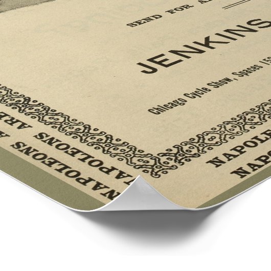 1896ヴィンテージナポレオン自転車広告アートポスター ポスター (角)