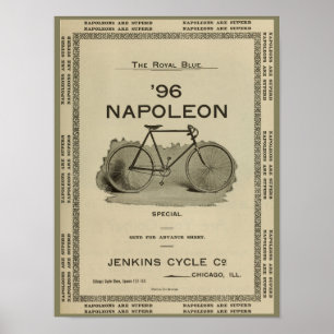 1896ヴィンテージナポレオン自転車広告アートポスター ポスター