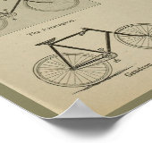 1896ヴィンテージ自転車モデル広告アートポスター ポスター (角)