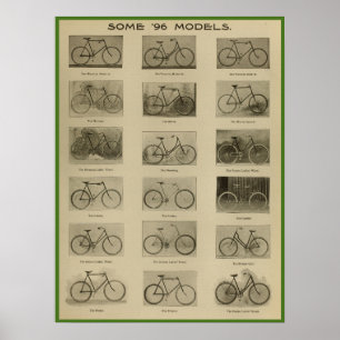 1896ヴィンテージ自転車モデル広告アートポスター ポスター