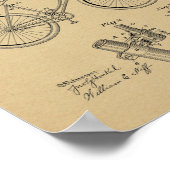 1896ヴィンテージ自転車専売特許プリント ポスター (角)