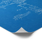 1896ヴィンテージ自転車特許プリント青写真 ポスター (角)