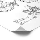 1896ヴィンテージ自転車用傘特許プリント ポスター (角)