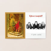 1896年のハンガリーのクリスマス – 金ゴールド 箔カード (内部)