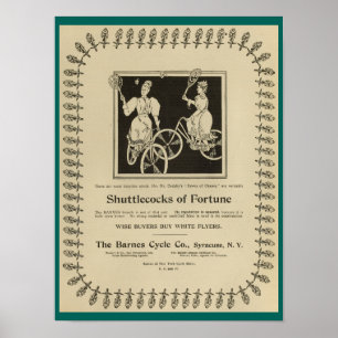 1896年のヴィンテージのバーンズ周期によっては広告の芸術ポスターが自転車に乗ります ポスター