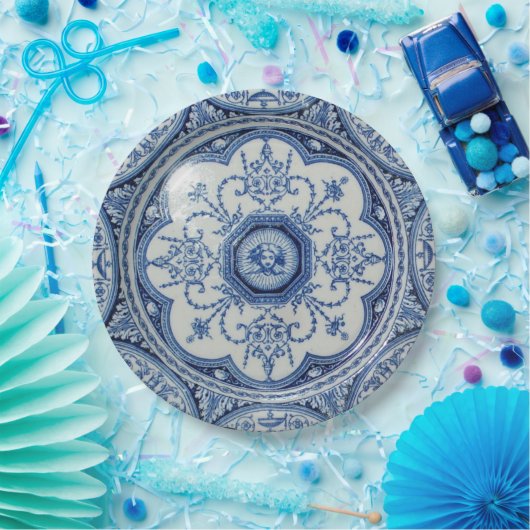 1896年のMintonのピクニックオランダの青及び白書 ペーパープレート (パーティー)