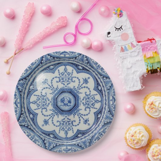 1896年のMintonのピクニックオランダの青及び白書 ペーパープレート (パーティー)