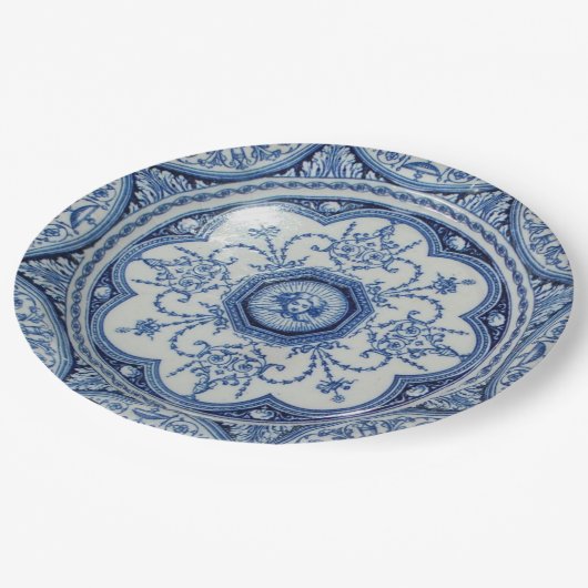 1896年のMintonのピクニックオランダの青及び白書 ペーパープレート (アングル)