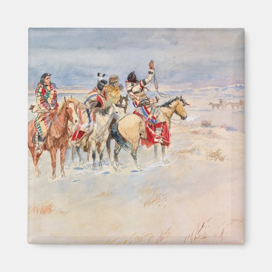 1896年チャールズ・マリオン・ラスによるクレース会議トレーダー マグネット (正面)