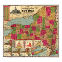 1896年ニューヨークの鉄道・タウンシップの地図