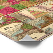 1896年ニューヨークの鉄道・タウンシップの地図 ポスター (角)