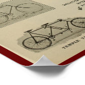 1896年ヴィンテージ寺自転車とアートポスター ポスター (角)