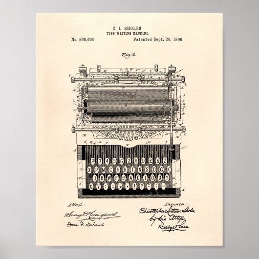 1896年書特許技術古参ピーパー ポスター (正面)