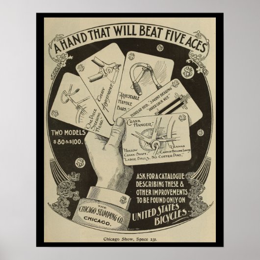 1896統一された年州自転車とアートポスター ポスター (正面)