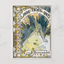 1896 NOEL 1897アルフォンスマリアミュシャ シーズンポストカード