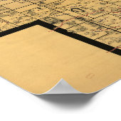 1897アンティークネブラスカの鉄道地図 ポスター (角)