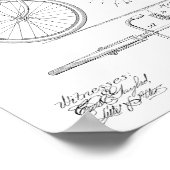1897チェーンレス自転車特許スケッチプリント ポスター (角)