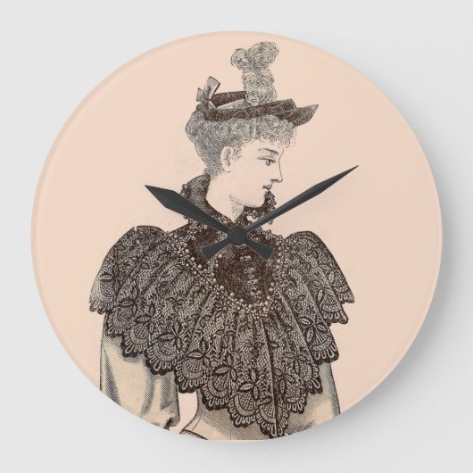 1897ビクトリアン女性 ラージ壁時計 (正面)