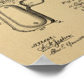 1897ブラウニング銃特許スケッチプリント ポスター (角)