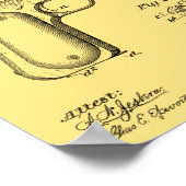 1897ブラウニング銃特許スケッチプリント ポスター (角)