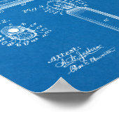 1897ブラウニング銃特許スケッチプリント ポスター (角)