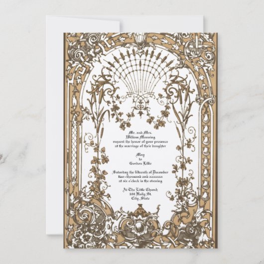 1897年ビクトリアンバロック・ロココ祭壇招待状 招待状 (正面)