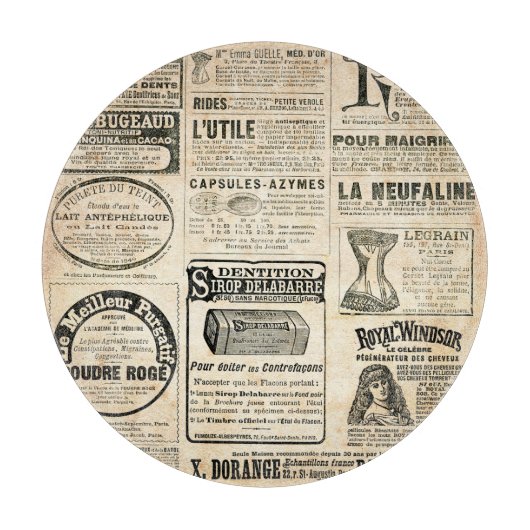 1897年フランスの新聞広告 カッティングボード (正面)