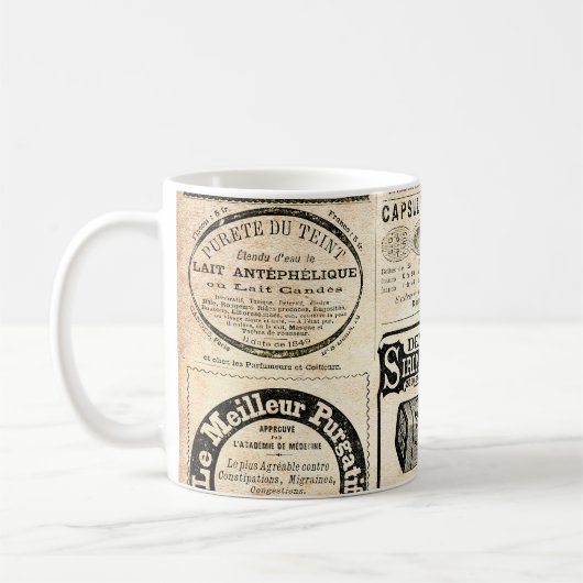 1897年フランスの新聞広告 コーヒーマグカップ (左)