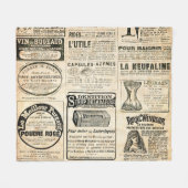 1897年フランスの新聞広告 フリースブランケット (正面(横))