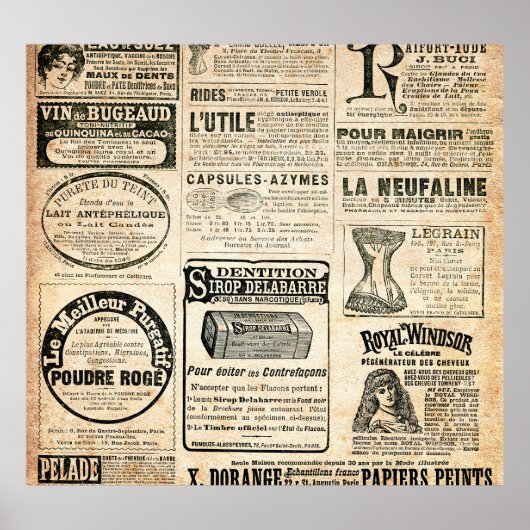 1897年フランスの新聞広告 ポスター (正面)