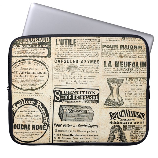 1897年フランスの新聞広告 ラップトップスリーブ (正面)