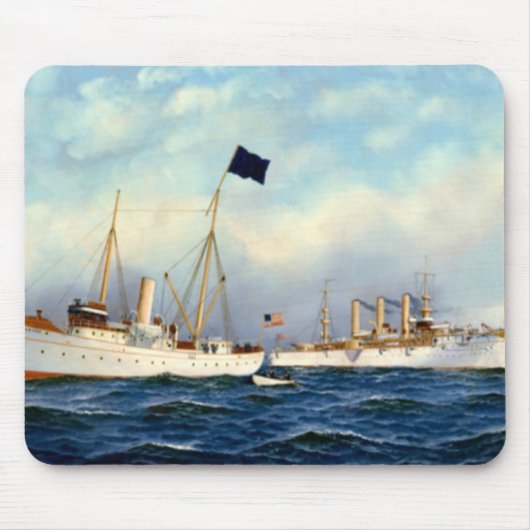 1897年製アメリカ巡洋艦ブルックリン マウスパッド (正面)