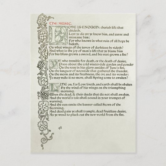 1897年、愛は十分である ポストカード (正面)