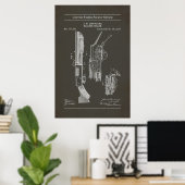 1897米国特許577281 – ポンプのアクションShotgun ポスター (ホームオフィス)