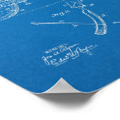 1897自転車ブレーキ特許スケッチプリント ポスター (角)