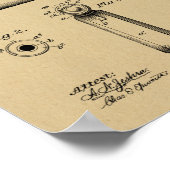1897 Browning Gun Patent Art Drawing Print ポスター (角)